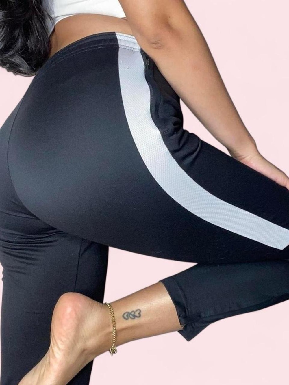 Nike Black Track Pants with White Side Panel